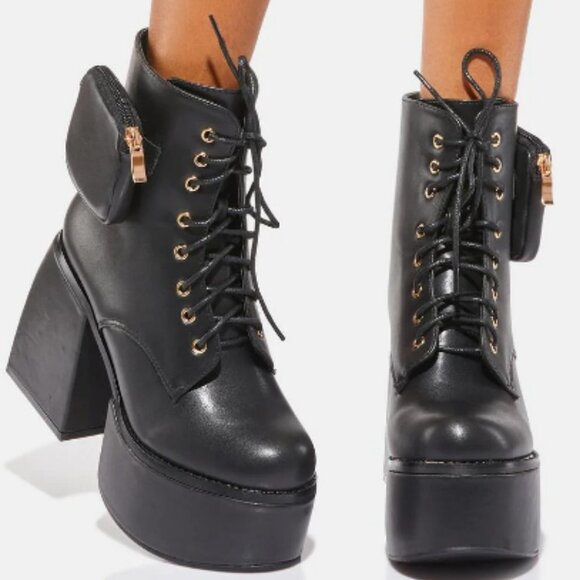 READY FOR WHATEVER   Platform Boots  ( BRAND NEW !!!! ) - Picture 1 of 6